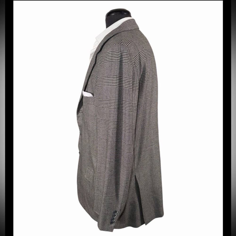 BRIONI NOMENTANO PURE ESCORIAL WOOL FLANNEL GLEN PLAID SPORT COAT 44 - Picture 3 of 10